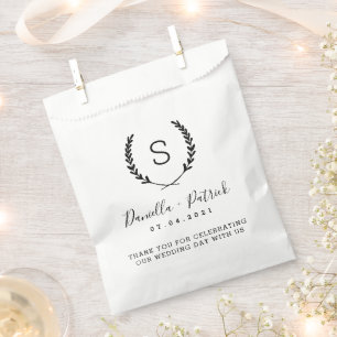 Sachets En Papier Laurel Crest Mariage Monogramme Merci