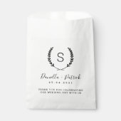 Sachets En Papier Laurel Crest Mariage Monogramme Merci (Devant)