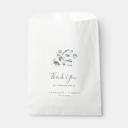 Sachets En Papier Lavande rustique et Mariage de Merci Eucalyptus (Devant)