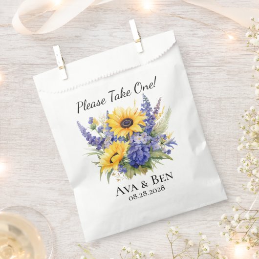 Sachets En Papier Lavande violette avec Mariage de tournesol (Coupé)