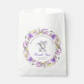 Sachets En Papier Lavender Elephant Baby Girl Douche violette invité (Devant)