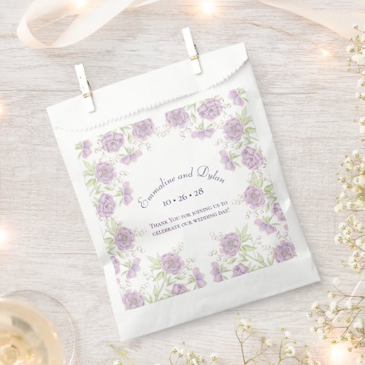 Sachets En Papier Lavender Purple Rose Wedding (Coupé)