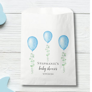 Sachets En Papier Le Baby shower du Garçon Bleu Balloon