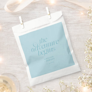 Sachets En Papier Le commencement de l'aventure Turquoise Mariage mi