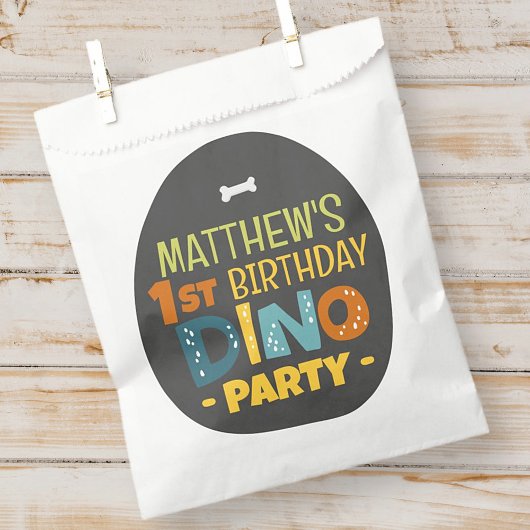 Sachets En Papier Le Merci d'anniversaire de la petite Dino Dinosaur