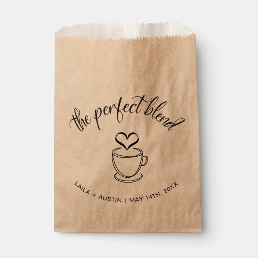 Sachets En Papier Le Sac De Faveur Du Mariage De Café Parfait (Devant)