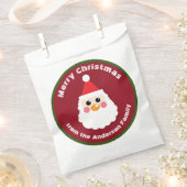 Sachets En Papier Le visage du Père Noël en rouge Joyeux Noël (Coupé)