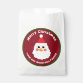 Sachets En Papier Le visage du Père Noël en rouge Joyeux Noël (Devant)