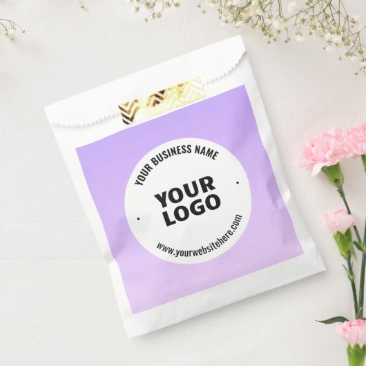 Sachets En Papier Légère lumière violette ombrée et votre logo d'ent (Scellé)