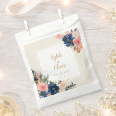 Sachets En Papier L'élégance sauvage | Navy Blush & Gold Mariage (Coupé)