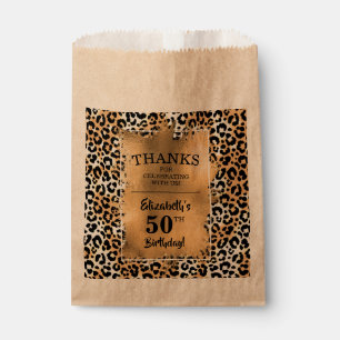 Sachets En Papier Leopard 50e anniversaire de la fête Kraft