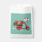 Sachets En Papier Les amoureux du Cardinal Rouge sur Scooter (Devant)