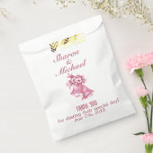 Sachets En Papier Les cloches de Mariage rose favorisent les noms de (Scellé)