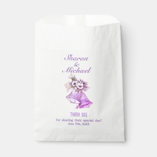 Sachets En Papier Les cloches du Mariage de lavande favorisent les n (Devant)