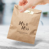 Sachets En Papier Les faveurs de mariage rustique M. et Mme.