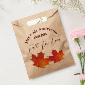 Sachets En Papier Les Feuilles rustiques tombent dans l'amour Mariag (Scellé)
