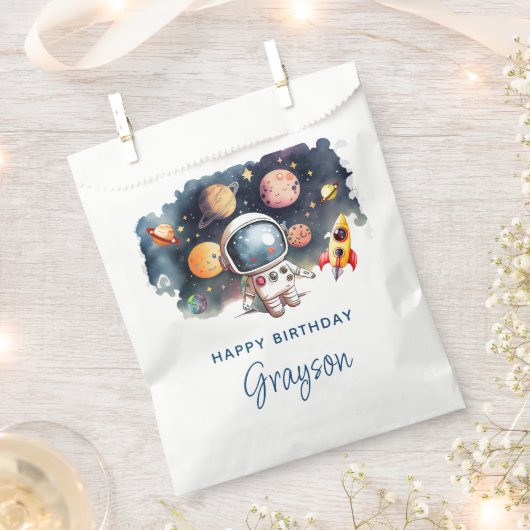 Sachets En Papier Les planètes de l'espace extérieur Joyeux annivers (Coupé)