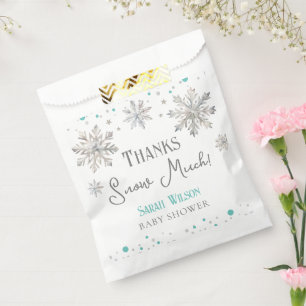 Sachets En Papier Les Snowflakes Merci La Neige Beaucoup baby shower