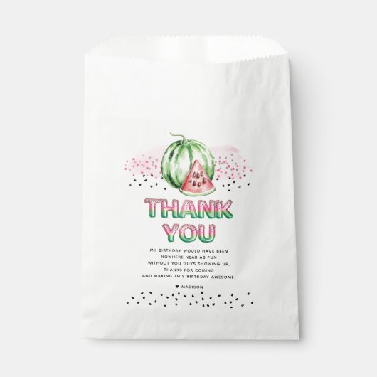 Sachets En Papier Lettres d'été Melon Balloon Anniversaire (Devant)