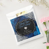 Sachets En Papier Lettres Sirène Bleue Merci Parties scintillant Arg (Scellé)