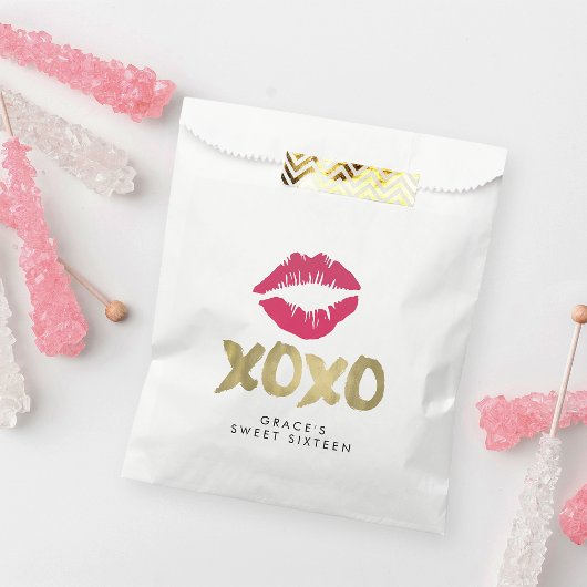 Sachets En Papier Lèvres XOXO Faux Gold et Rose