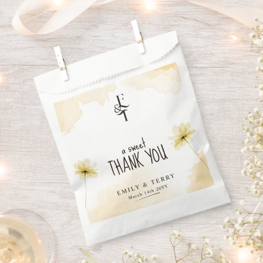 Sachets En Papier L'Heure d'or Monogram Mariage Merci (Coupé)