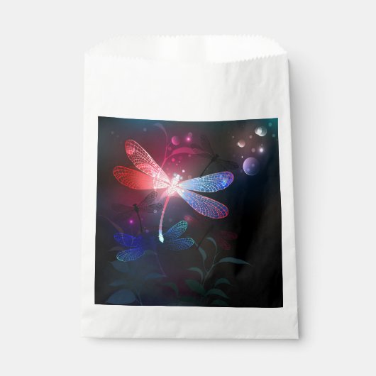 Sachets En Papier libellule rouge brillante (Devant)
