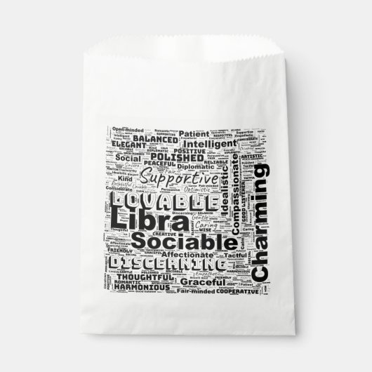 Sachets En Papier Libra Zodiac Word Cloud Inspiration (Devant)