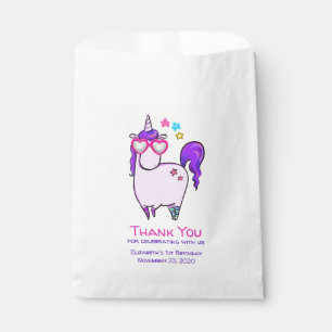 Sachets En Papier Licorne Mignonne avec des Lunettes en Forme de Cœu