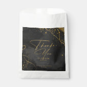 Sachets En Papier Lignes fines Gold Abstrait Mariage noir ID867 (Devant)