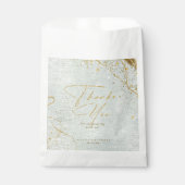 Sachets En Papier Lignes fines Gold Abstrait Mariage Sage ID867 (Devant)