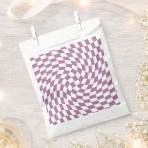 Sachets En Papier Lilac Purple Mariage Collection Vérifier À damiers