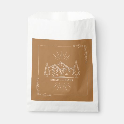Sachets En Papier Line Art Mountains Mariage Goldenrod Mariage (Devant)