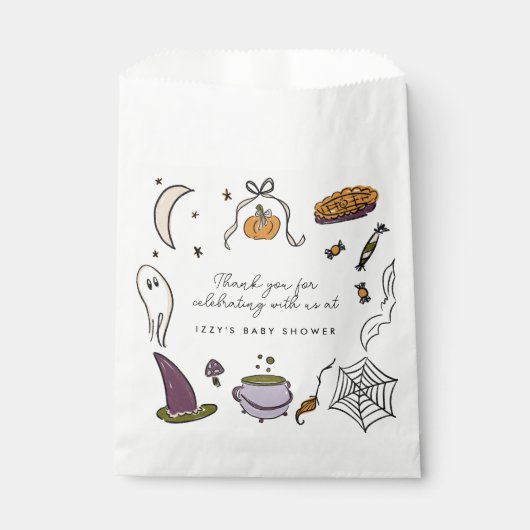 Sachets En Papier Little Boo Halloween Baby shower Merci (Devant)