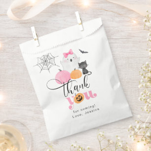 Sachets En Papier Little Boo rose Éffrayant anniversaire merci