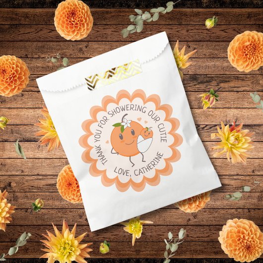 Sachets En Papier Little Cutie En route | Baby shower orange migre