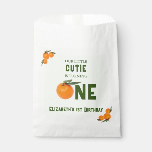 Sachets En Papier Little Cutie Orange 1er anniversaire (Devant)