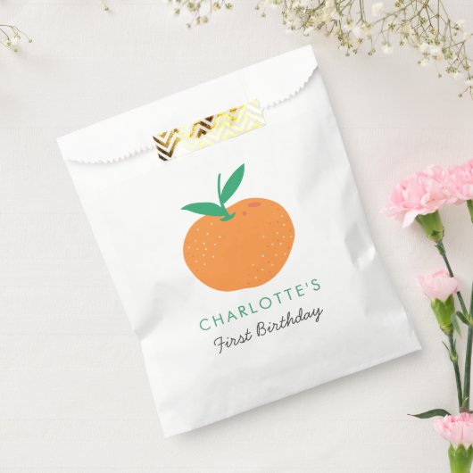 Sachets En Papier Little Cutie Orange Premier Anniversaire Favoriser (Scellé)