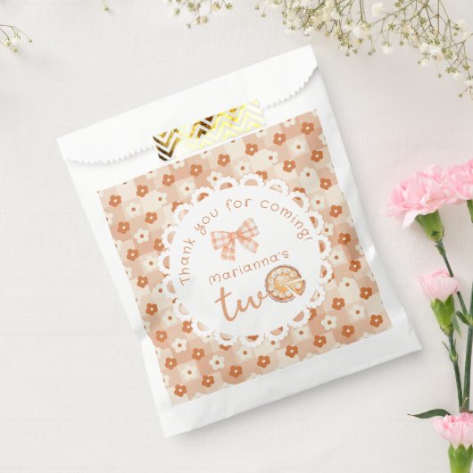 Sachets En Papier Little cutie Pie 2e anniversaire en vichy Merci (Scellé)