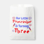 Sachets En Papier Little Firecracker 3ème anniversaire (Devant)