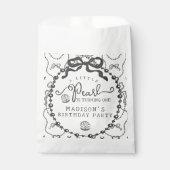 Sachets En Papier Little Pearl Black Coquette Bow fête d'anniversair (Devant)