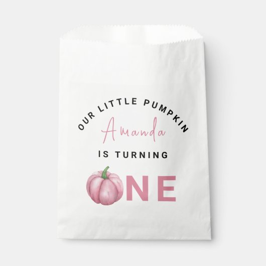 Sachets En Papier Little Pumpkin première fête d'anniversaire (Devant)