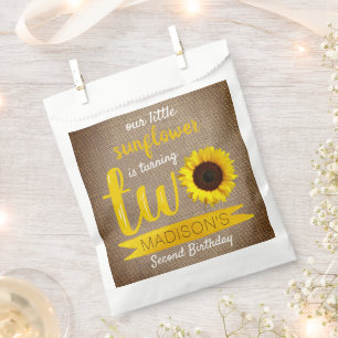 Sachets En Papier Little Sunflower 2e fête d'anniversaire