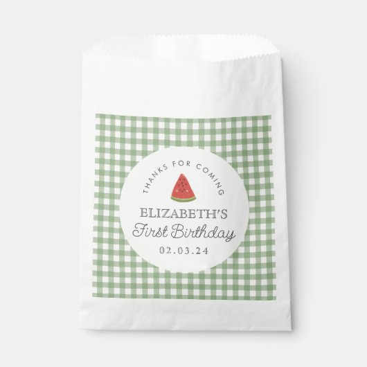 Sachets En Papier Little Sweet Melon Premier anniversaire (Devant)