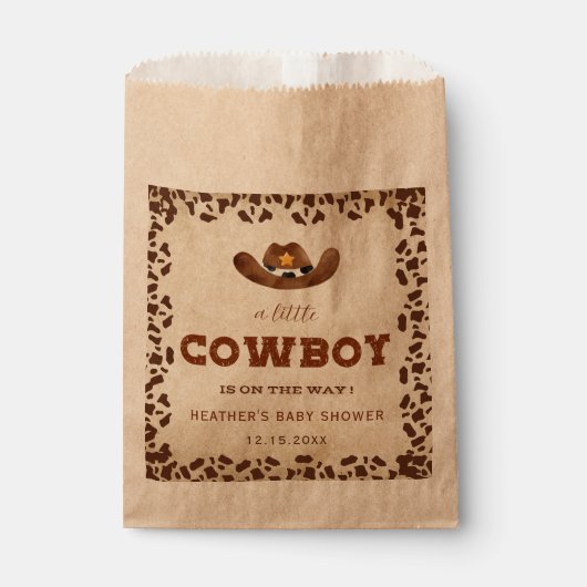 Sachets En Papier Little Western Cowboy Baby shower (Devant)