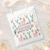 Sachets En Papier Llama rose mignonne et cactus vert personnalisés (Coupé)