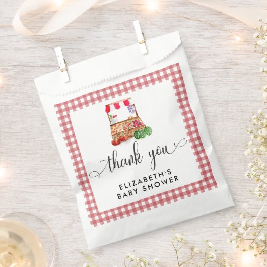 Sachets En Papier Locally Grown Baby Shower Carrots Gingham (Coupé)