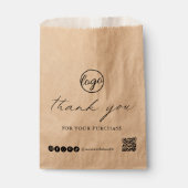 Sachets En Papier Logo de calligraphie chic Merci rustique (Devant)