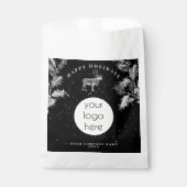 Sachets En Papier Logo de vacances Rustique Noir Blanc Noël (Devant)