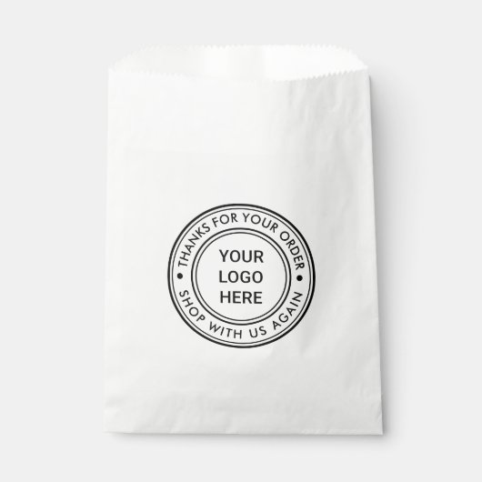 Sachets En Papier Logo d'entreprise blanc personnalisé Merci pour vo (Devant)